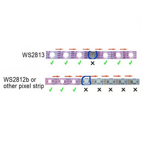 Светодиодная лента RGB SMD5050, WS2813 (черная, с управлением, IP67, 5 В, 30 диодов/м, 1 м) Превью 1