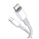 USB кабель Baseus High Density Braided, USB тип-C, Lightning, 100 см, 20 Вт, белый, #CATLGD-02 Превью 1