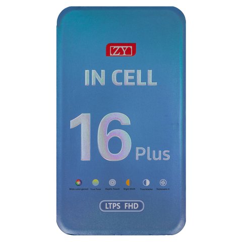 Дисплей для iPhone 16 Plus, чорний, з рамкою, Copy, (TFT), ZY, LTPS FHD Прев'ю 1