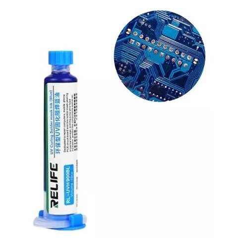 Máscara de soldadura RELIFE RL-UVH900BL, azul, 10 ml, UV Vista previa  1