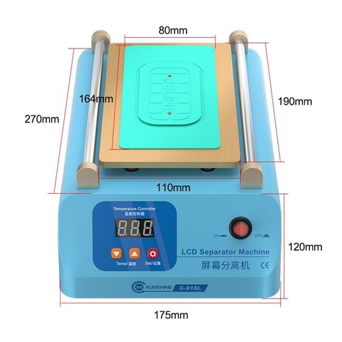 LCD Touch Screen Glass Separator Sunshine S-918L, (used for screens up to 8.5", with vacuum pump) Preview 10