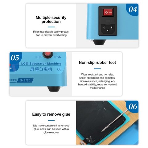 LCD Touch Screen Glass Separator Sunshine S-918L, (used for screens up to 8.5", with vacuum pump) Preview 3