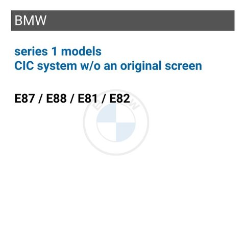 CarPlay / Android Auto 10.25″ monitor for BMW series 1 E87 / E88 / E81 / E82 (CIC) without an original screen Preview 1
