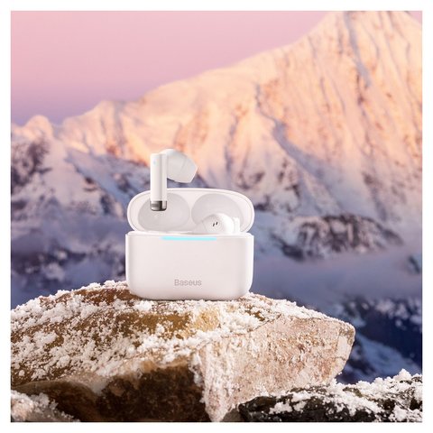 Auricular Baseus Bowie E9, inalámbrica, de vacío, blanco, con funda de carga, con cable USB Tipo-C, #NGTW120002 Vista previa  2