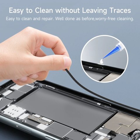 Adhesivo JCID TP-010B, poliuretano, negro, para pegar tapas traseras, para marcos de pantalla, de secado instantáneo, 10 ml Vista previa  7