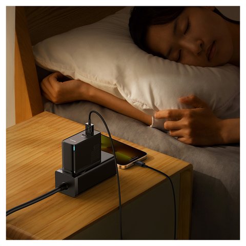 Мережевий зарядний пристрій Baseus GaN5 Pro, 100 Вт, Quick Charge, чорний, з кабелем USB тип-C до USB тип-C, 2 порта, #CCGP090201 Прев'ю 2