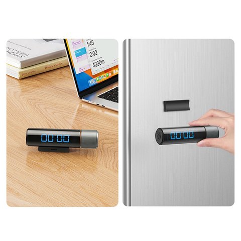 Таймер Baseus Heyo Series, черный, с держателем, магнитный, с дисплеем, #L60448003111-00 Превью 1