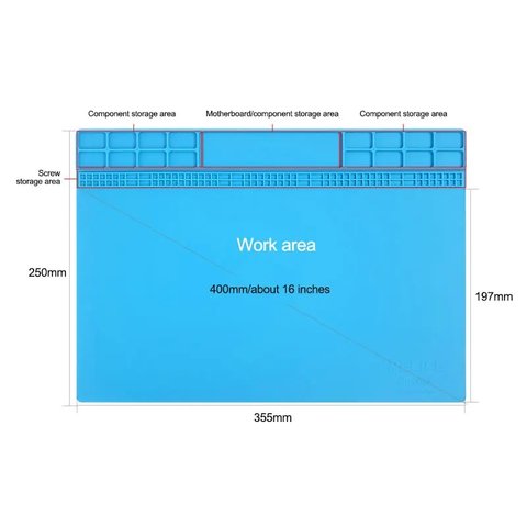 Коврик монтажный RELIFE RL-004A, термостойкий, антистатический, 355 мм, 250 мм, с ячейками Превью 6