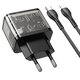 Сетевое зарядное устройство Hoco N34, 20 Вт, Power Delivery (PD), черный, прозрачный, c кабелем USB тип-C к Lightning для Apple, 2 порта, #6931474799173 Превью 1