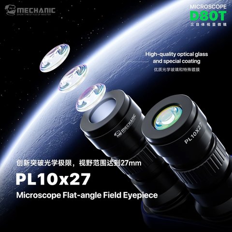 Микроскоп Mechanic D80T-B5, тринокулярный, 8X-80X Превью 2