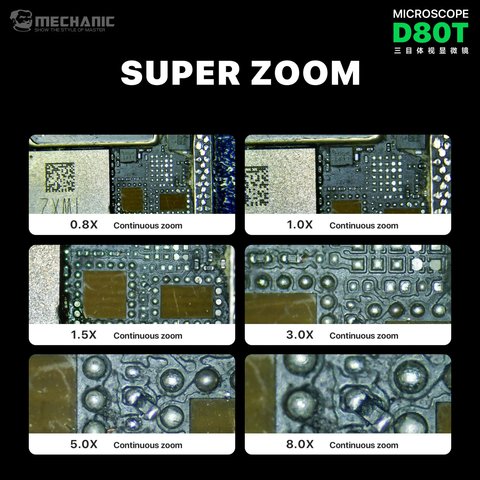 Микроскоп Mechanic D80T-B5, тринокулярный, 8X-80X Превью 3