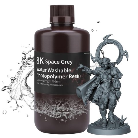 Фотополимерная смола для 3D-принтера ELEGOO 8K Space Grey (водосмываемая), 1 кг Превью 2